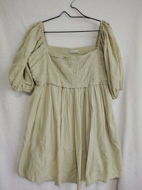 Abercrombie & Fitch Emerson Linen Puff Sleeve Mini Dress xlarge Petites